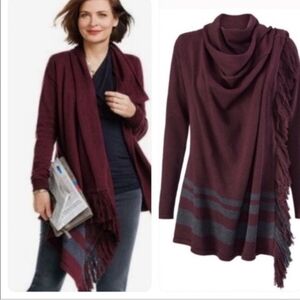 CAbi Port Fringe cardigan sweater, sml